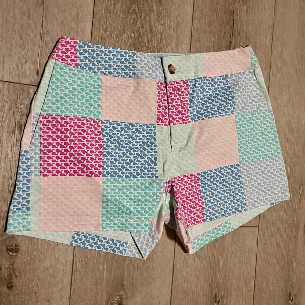 Vineyard Vines Pink Blue Green Patchwork Women's Shorts